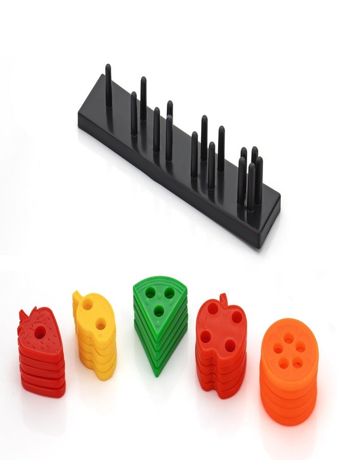 BlackZone Geometric Angle Blocks, Sorting & Stacking Toys for Toddlers and Kids Preschool, Color Stacker Shape Sorter Gift Educational Blocks Learning Toy for 1 2 3 Years Boys and Girls (Fruit Shapes) - Image 4